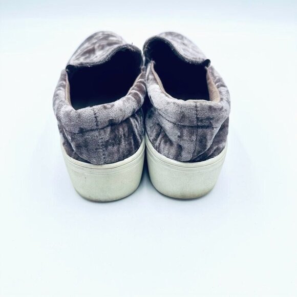 Fabletics Womens Pier Platform Shoes Size 8 Mink Beige Slip On Crushed Velvet - Picture 3 of 8